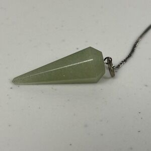 Green Aventurine Crystal Dowsing Pendulum Faceted‎ Hexagonal Point Divination